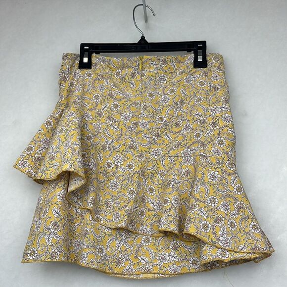 Girl Princess Crepe Ruffle Hem Layered Empire Waist Skirt Sz 12 Floral - Picture 5 of 8